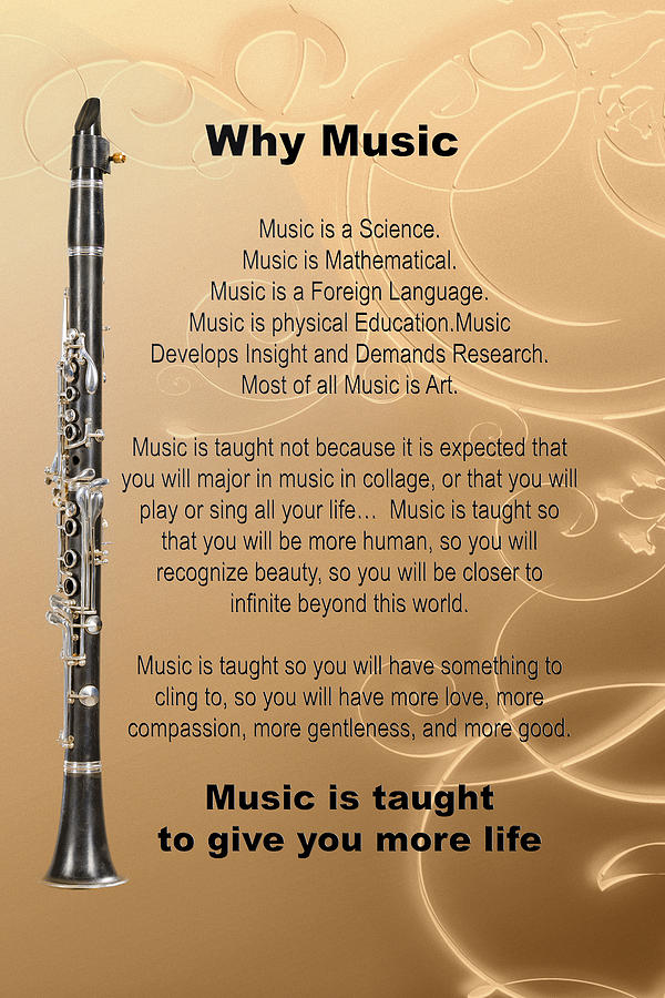 Clarinet Why Music Picture or Poster  4825.02 Photograph by M K Miller