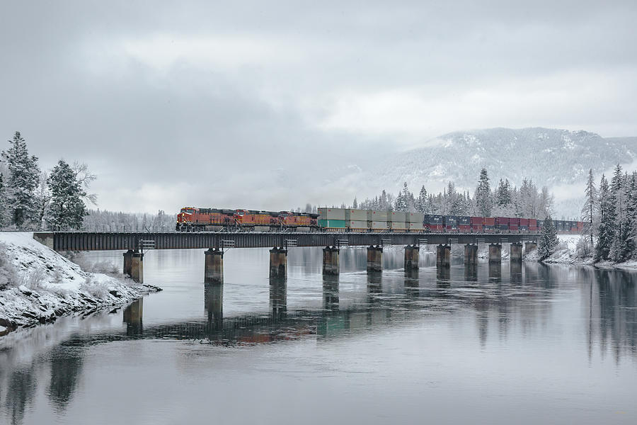Clark Fork Crossing in Winter Photograph by Albert Seger