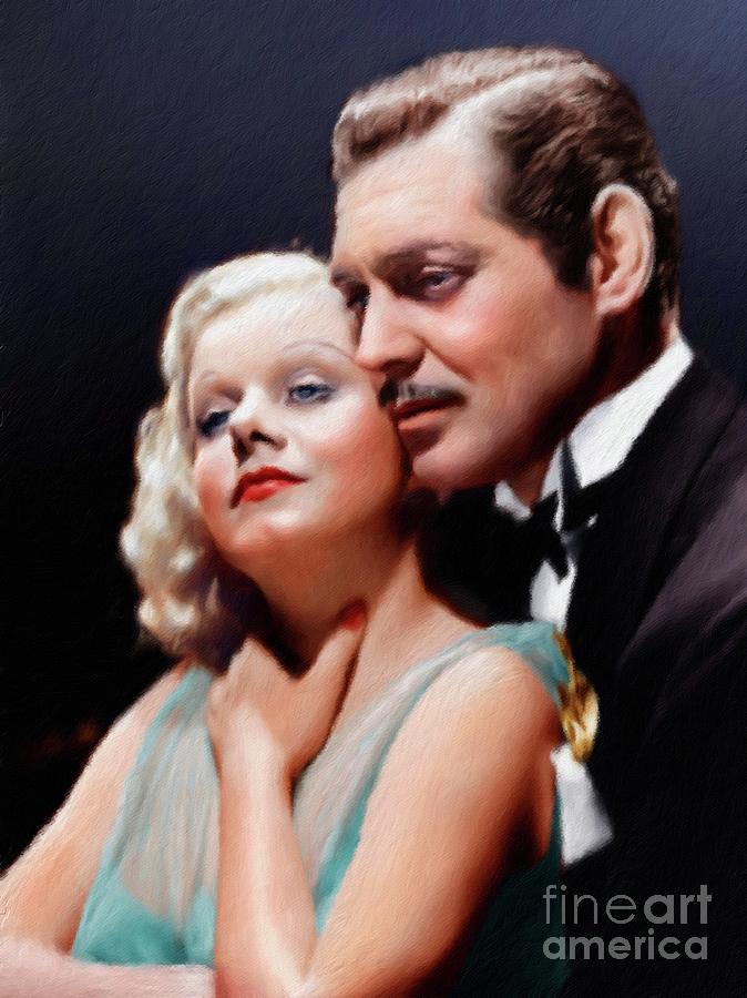 Clark Gable And Jean Harlow, Vintage Stars Painting