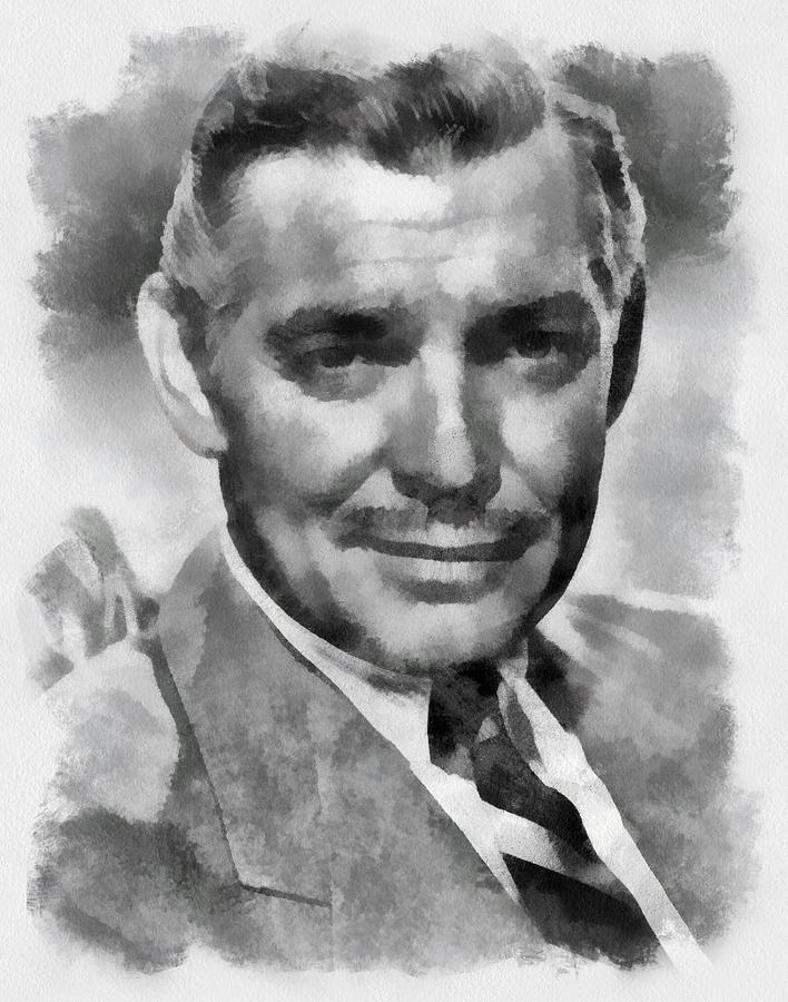 Hollywood Painting - Clark Gable Hollywood Actor by Esoterica Art Agency