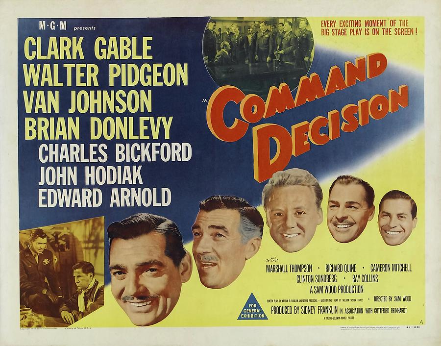 Clark Gable Movie Poster Command Decision Photograph by Vintage Collectables