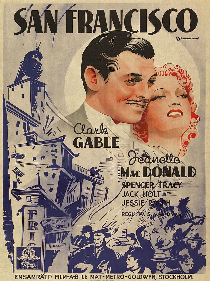 Clark Gable San Francisco Vintage Classic Movie Promotional Poster Mixed  Media by Design Turnpike - Pixels