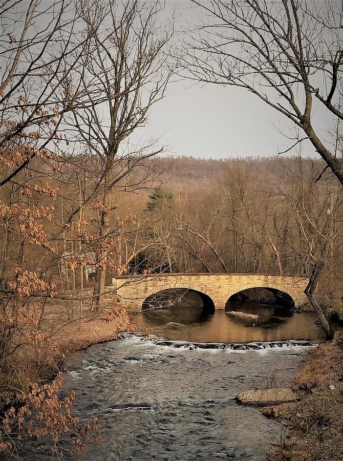 Fall Photograph - Clarks Valley Stone Bridge by Jacqueline Whitcomb