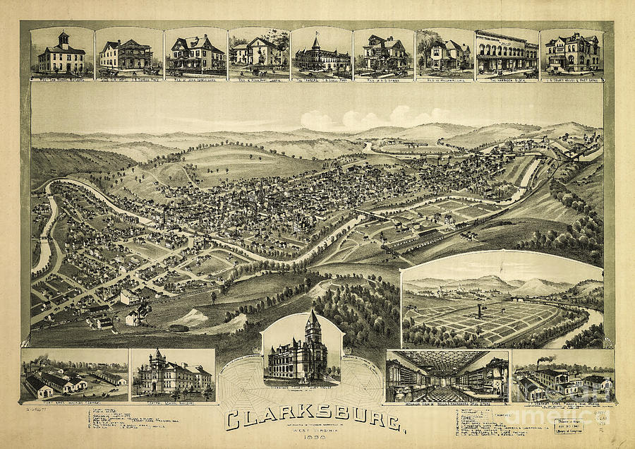 Clarksburg West Virginia 1889 Photograph by Melissa Messick