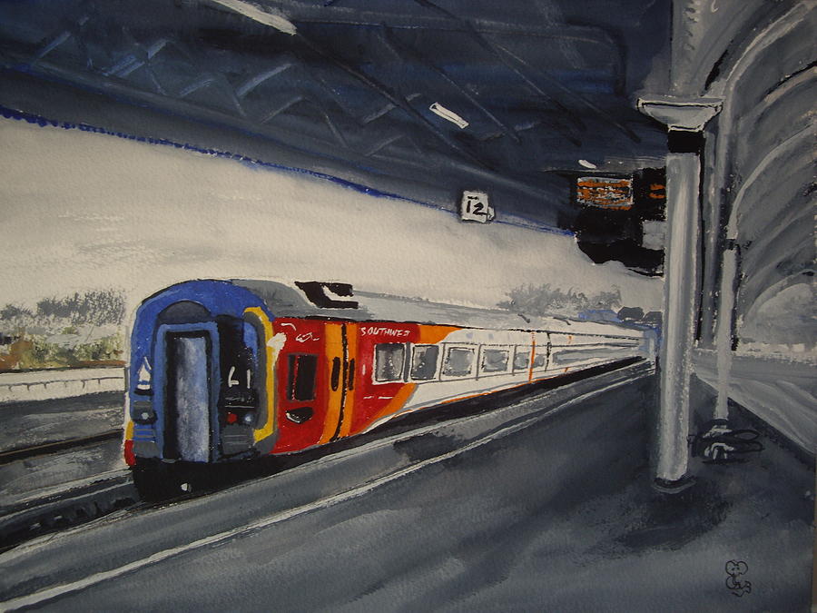 Class 159 Bristol Temple Meads Painting by Carole Robins