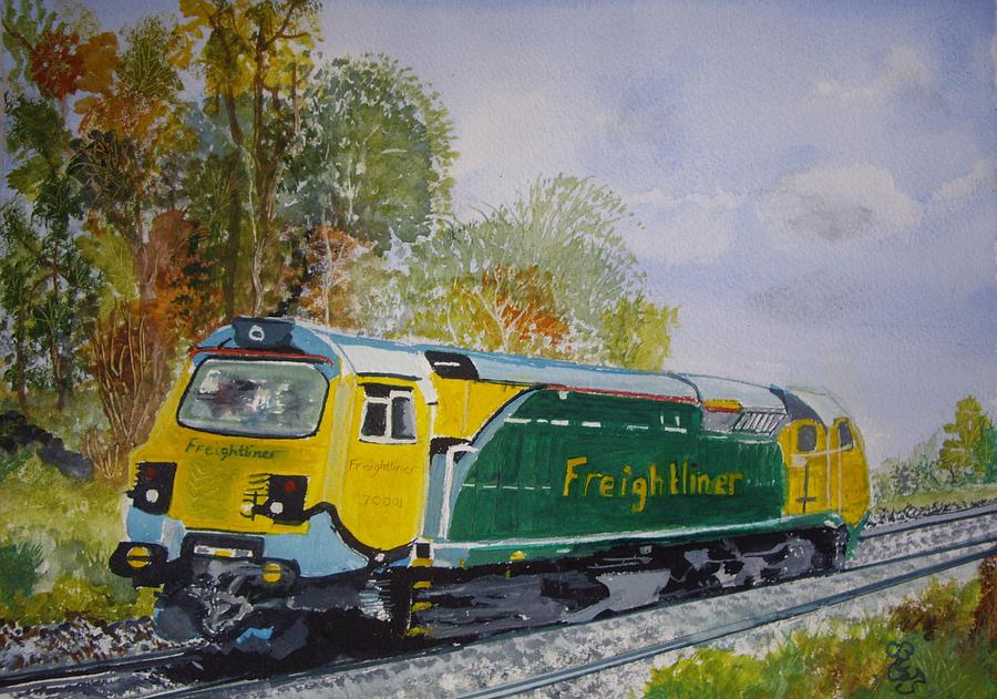 Class 70 diesel freightliner Painting by Carole Robins