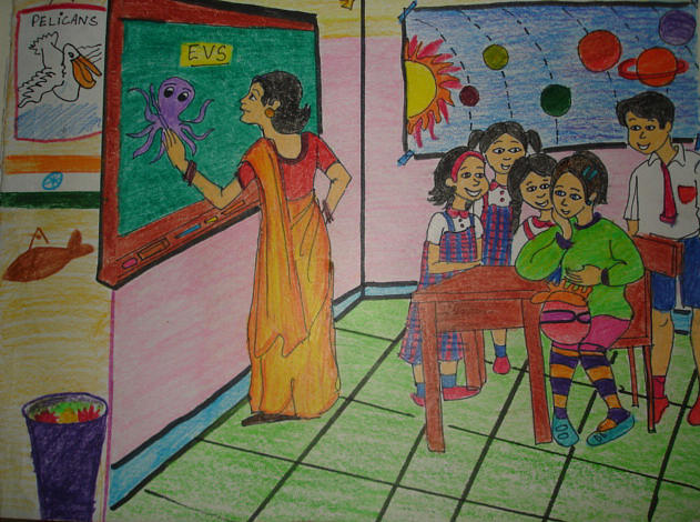 painting | School wall art, School wall art ideas, Art drawings for kids