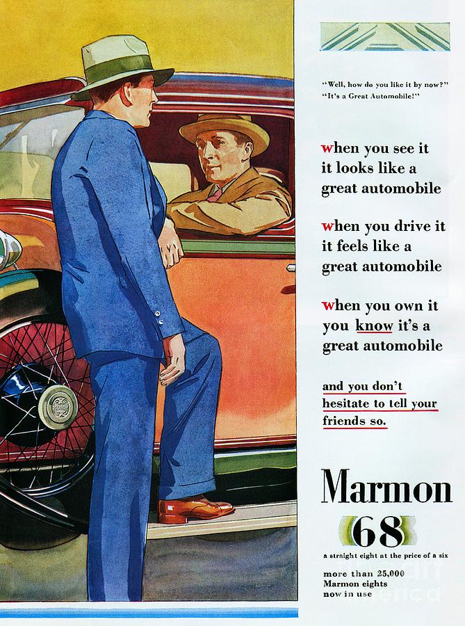 Classic American luxury car 1920s Marmon 68 Digital Art by Heidi De Leeuw