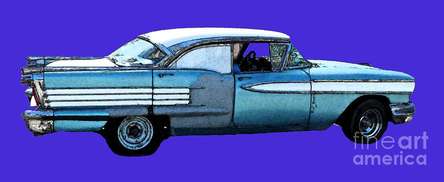 Classic blue motor art Digital Art by Francesca Mackenney