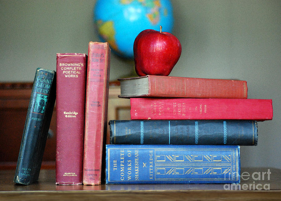 Classic Books With Apple Photograph by Catherine Sherman