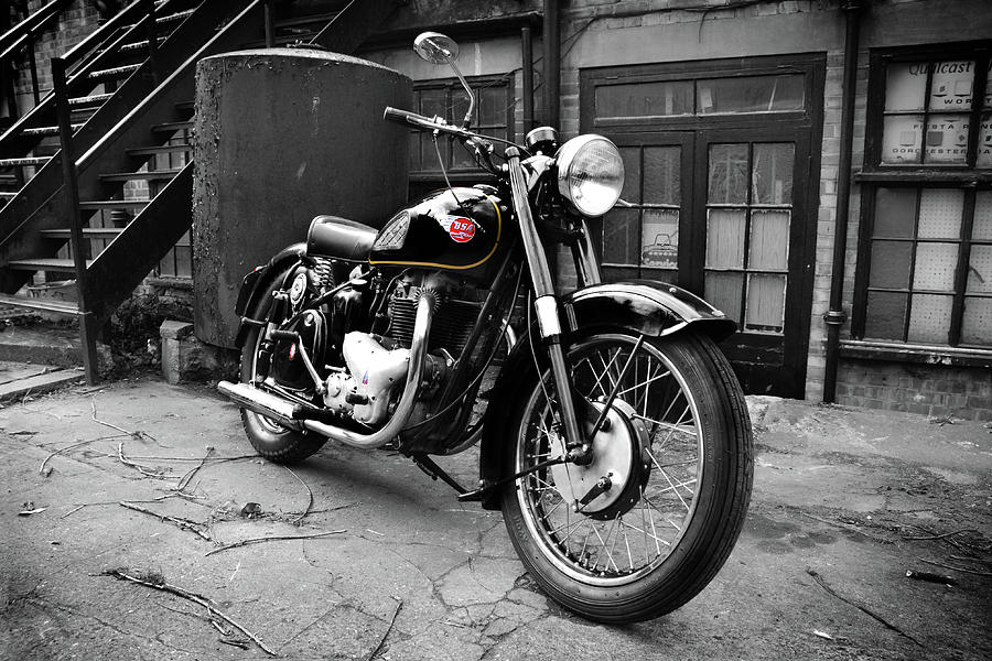 Transportation Photograph - Classic BSA Motorcycle by Mark Rogan