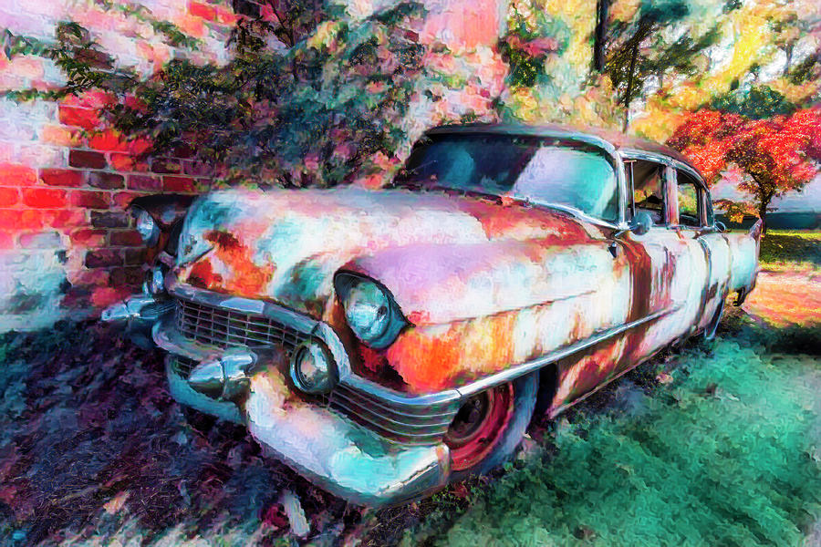 Classic Cadillac in Watercolors Photograph by Debra and Dave Vanderlaan