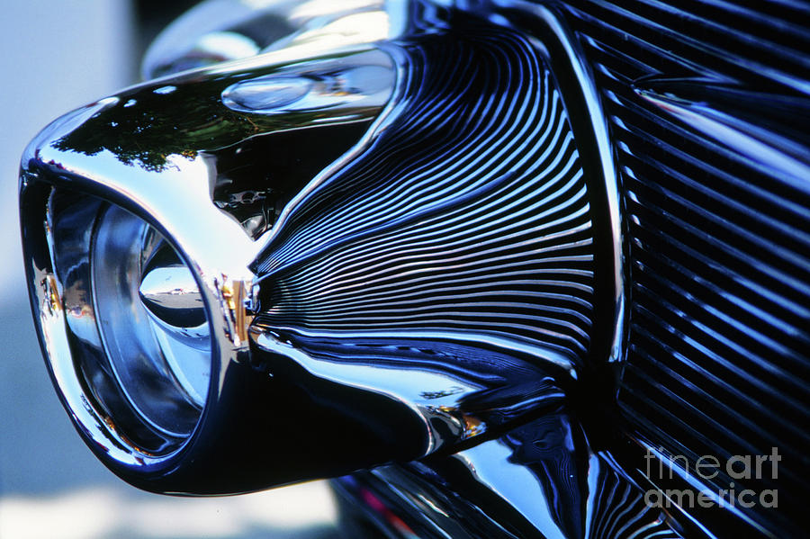 Classic Car Chrome Abstract Reflected Grill Photograph by Rick Bures