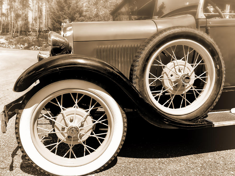 Classic Car In Sepia - photography Photograph by Ann Powell