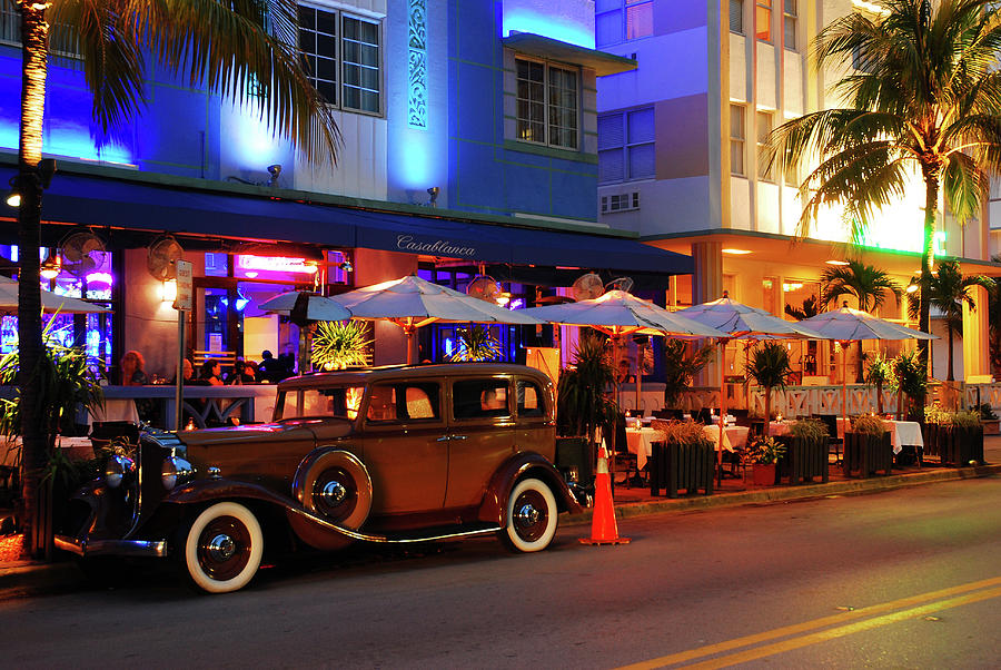 Classic Car in South Beach Photograph by James Kirkikis