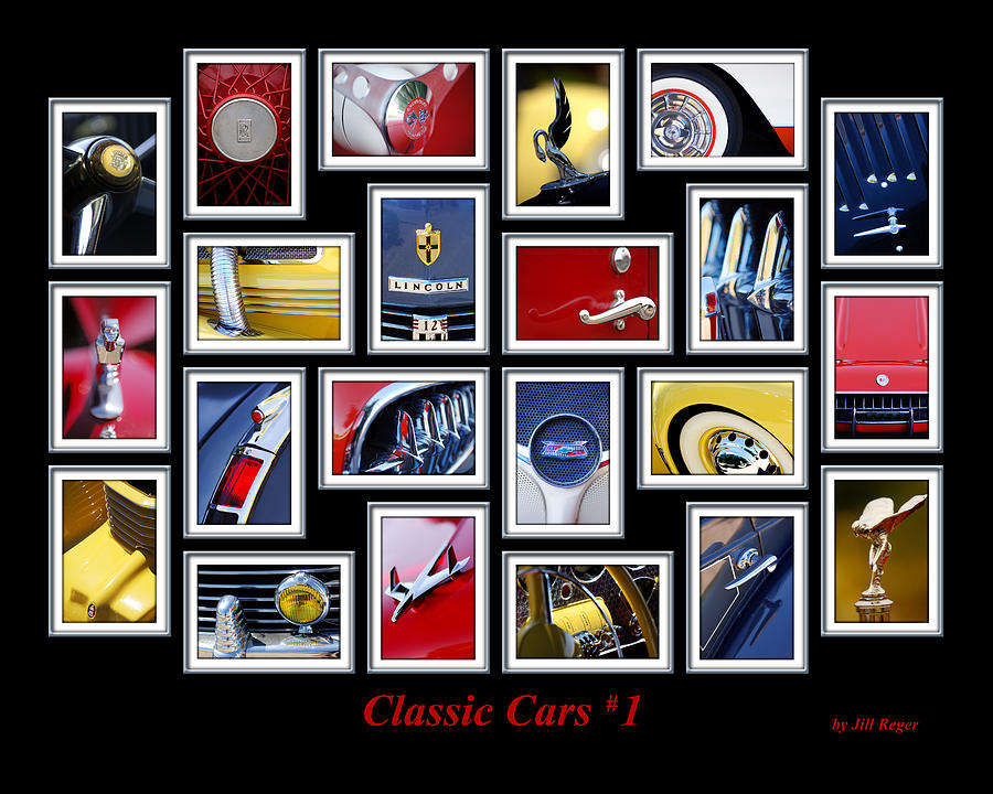 Classic Cars Photograph - Classic Car Montage Art 1 by Jill Reger