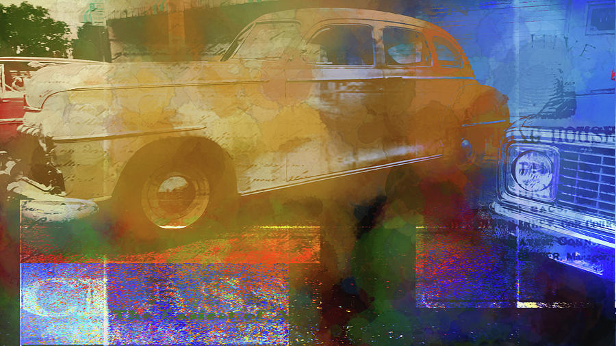 Classic Cars Abstract Digital Art by Cathy Anderson