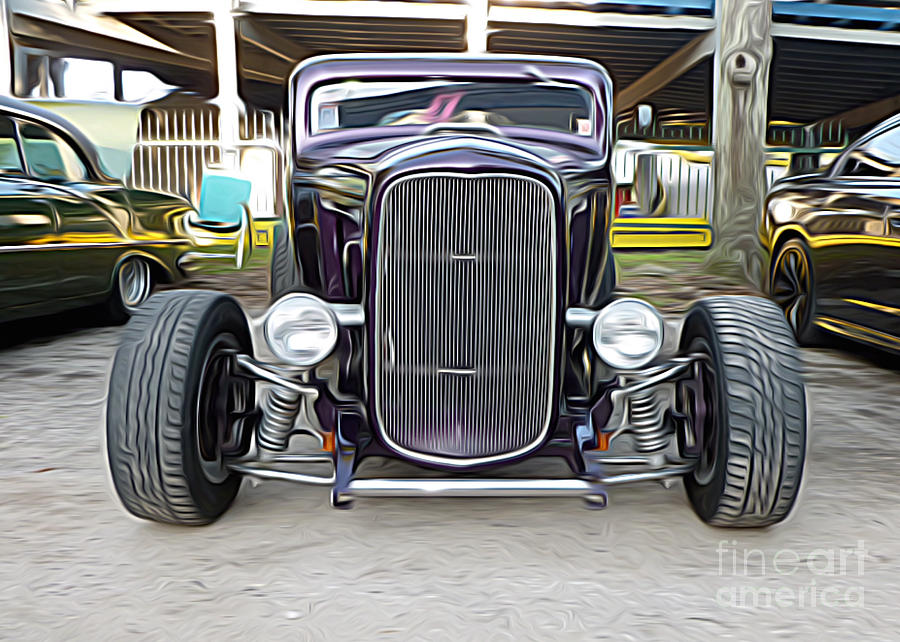 Classic Cars - Purple Hot Rod Digital Art by Jason Freedman