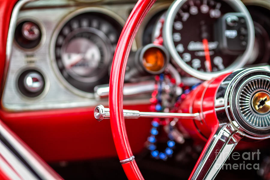 Classic Chevrolet Interior - Red Photograph by Jarrod Erbe