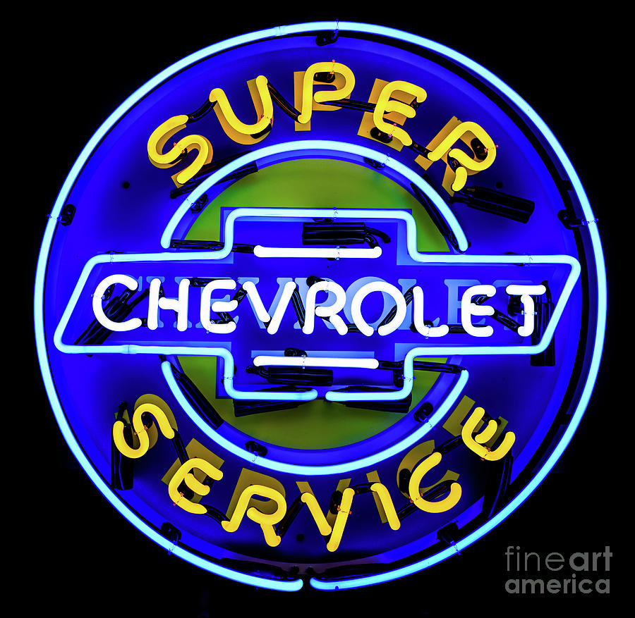 Classic Chevrolet Neon Sign Photograph by M G Whittingham
