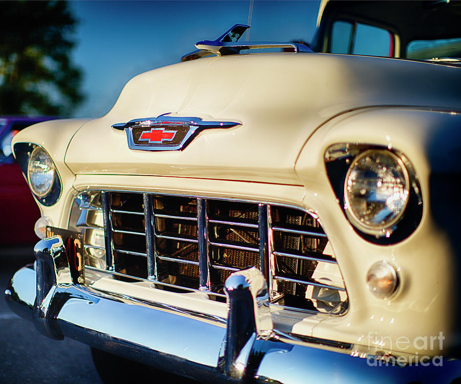 Transportation Photograph - Classic Chevy Pick Up Truck Front View by George Oze