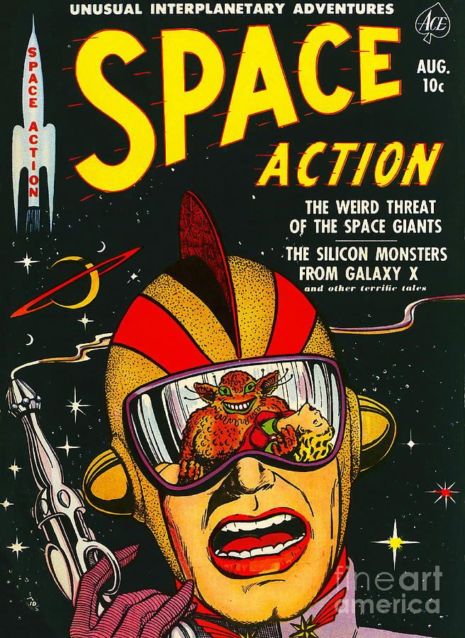 Classic Comic Book Cover Space Action August Photograph by Wingsdomain Art and Photography