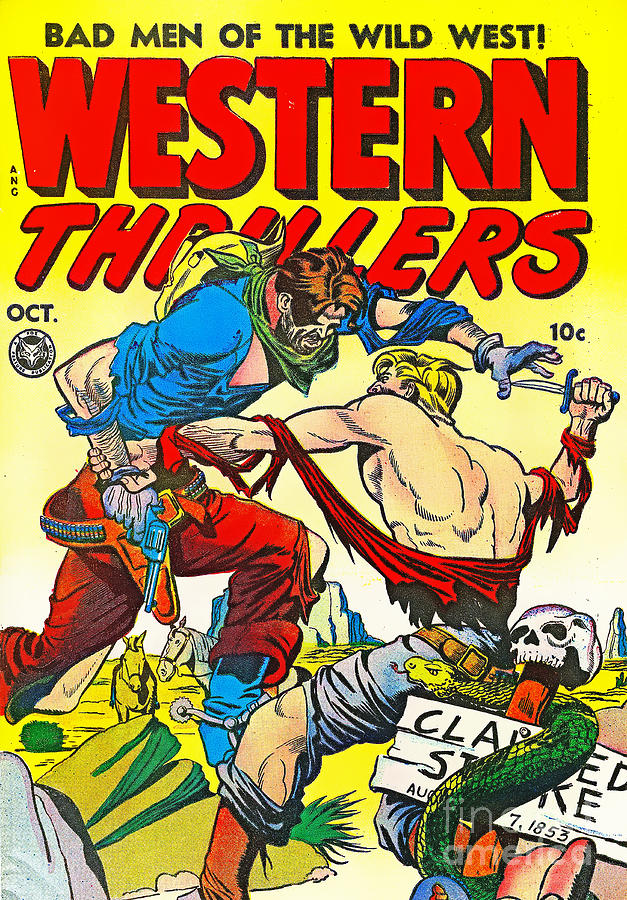 Classic Comic Book Cover Western Thrillers October Photograph by Wingsdomain Art and Photography