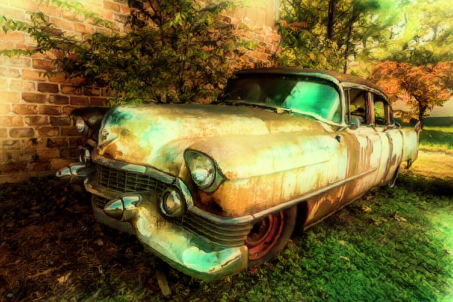Classic Country Cadillac Painting  Photograph by Debra and Dave Vanderlaan