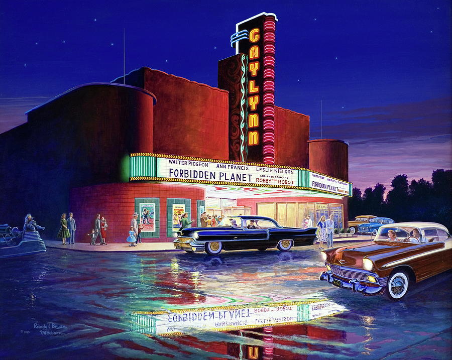 Theatre Painting - Classic Debut - The Gaylynn Theatre by Randy Welborn Theatre Painting - Classic Debut - The Gaylynn Theatre by Randy Welborn