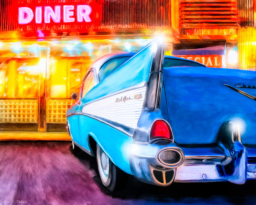 Classic Diner - 57 Chevy Mixed Media by Mark Tisdale