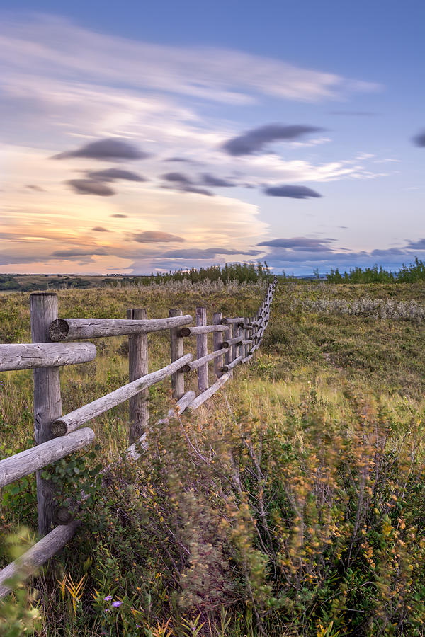 Sunset Photograph - Classic Fence at Sunset by Yves Gagnon