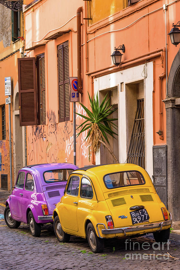 Classic Fiat 500 cars Rome Photograph by Andrew Michael
