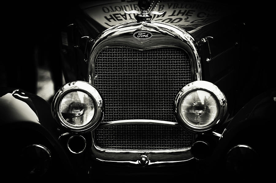 Classic Ford. Black and White Photograph by Jenny Rainbow