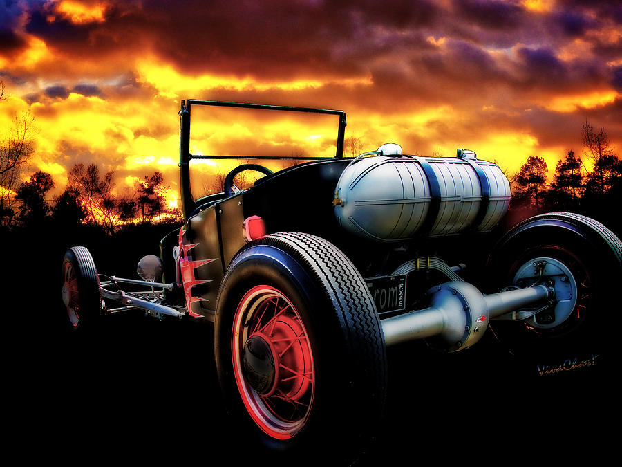 Classic Hot Rod T in a Stormy Sunset Photograph by Chas Sinklier