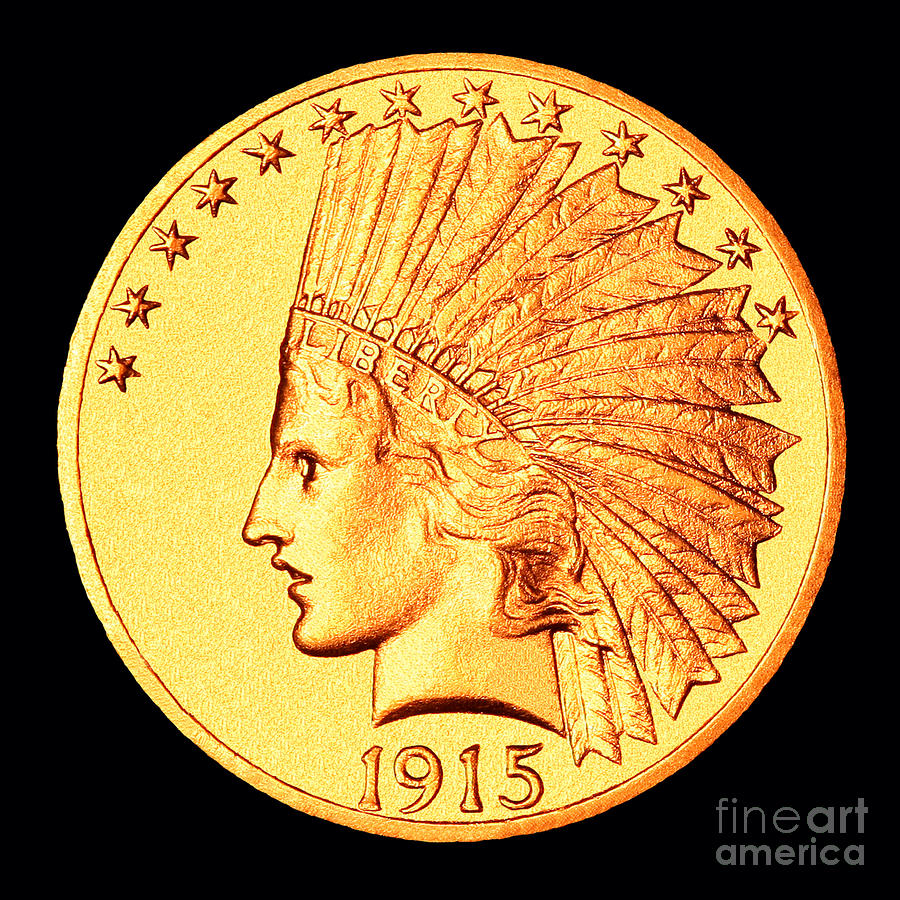 Coin Photograph - Classic Indian Head Gold by Jim Carrell