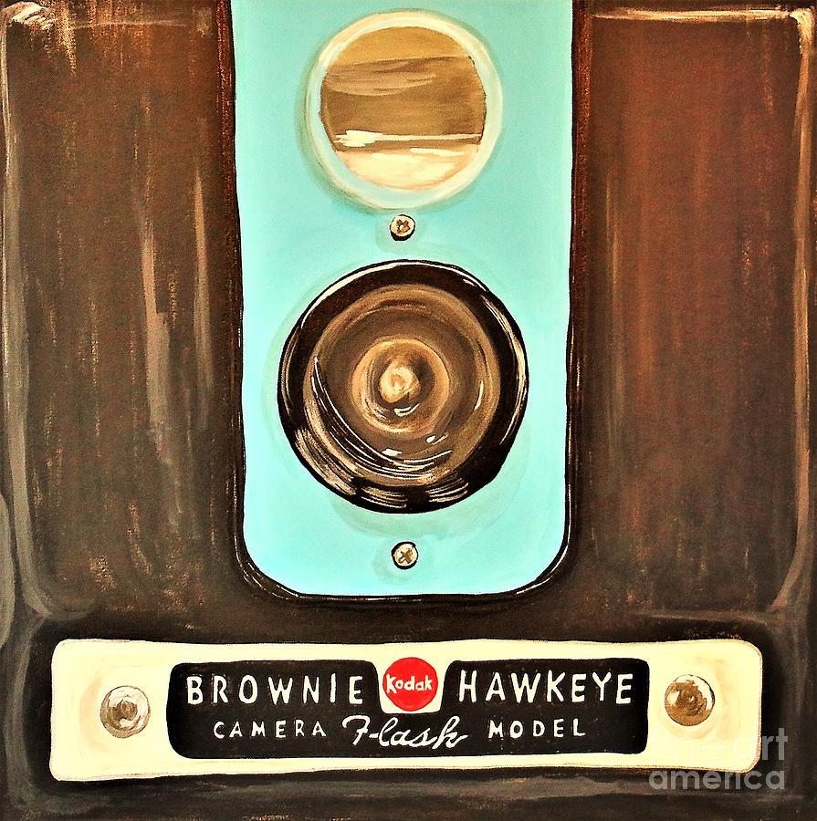 Classic Kodak Brownie Hawkeye Camera Larger Prints Painting by Barbara Donovan