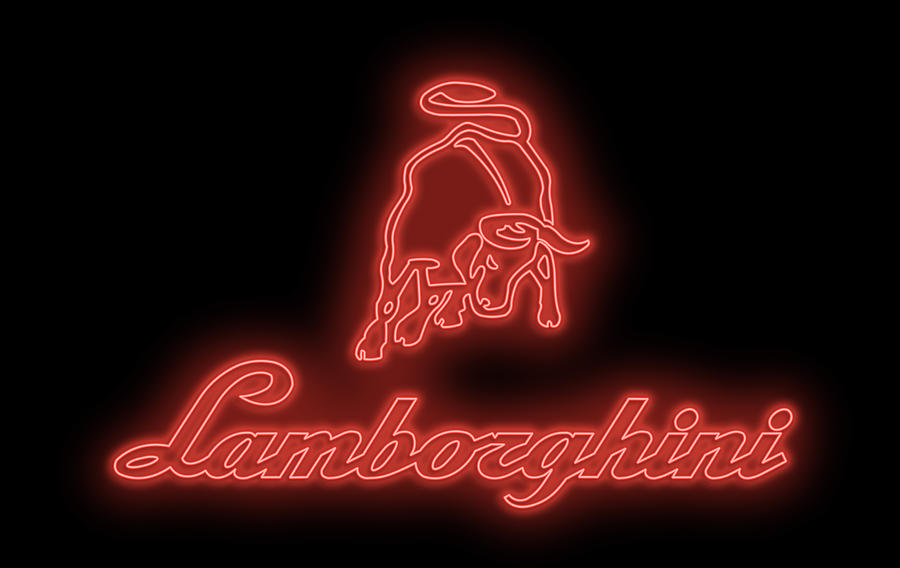 Vintage Digital Art - Classic Lamborghini Neon Sign by Ricky Barnard