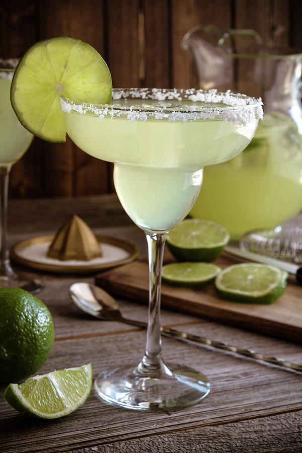 Classic Lime Margaritas on the Rocks Photograph by Teri Virbickis