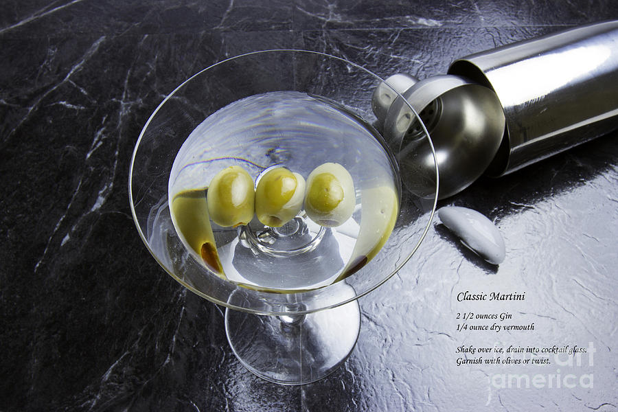 Classic Martini with Recipe Photograph by Karen Foley