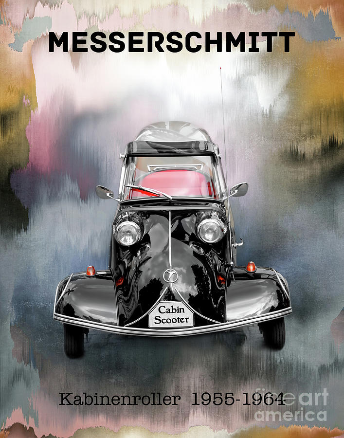 Classic Messerschmitt Cabin Scooter Mixed Media by Gabriele Pomykaj