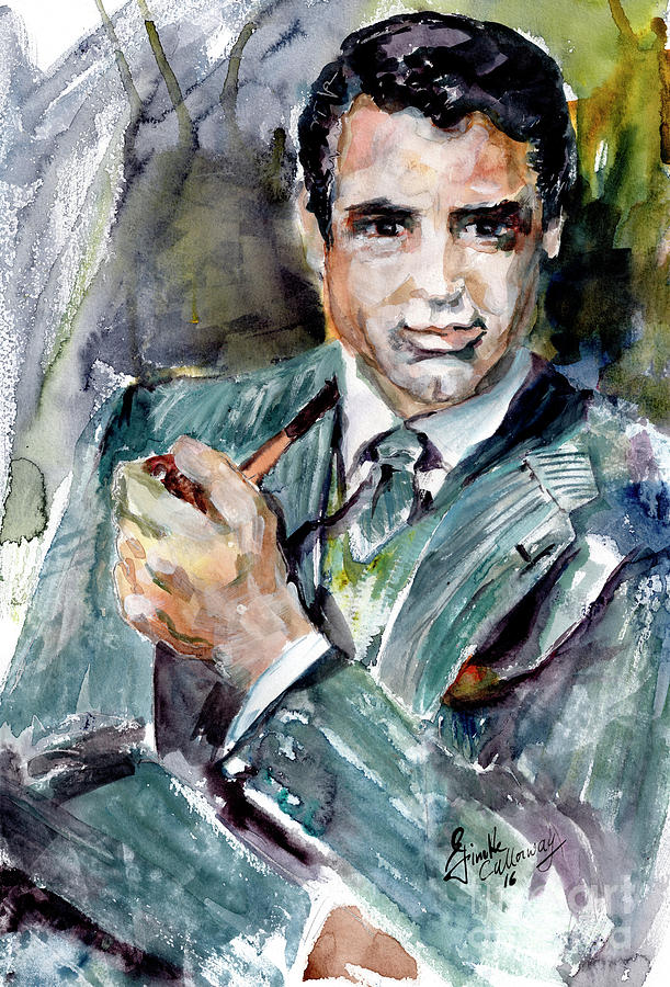 Classic Movies Actor Cary Grant  Painting by Ginette Callaway