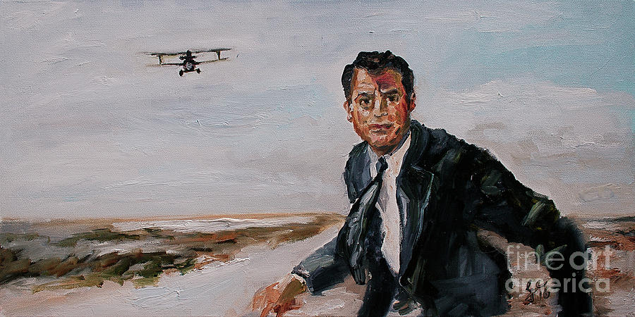 Classic Movies Cary Grant North by Northwest Painting by Ginette Callaway