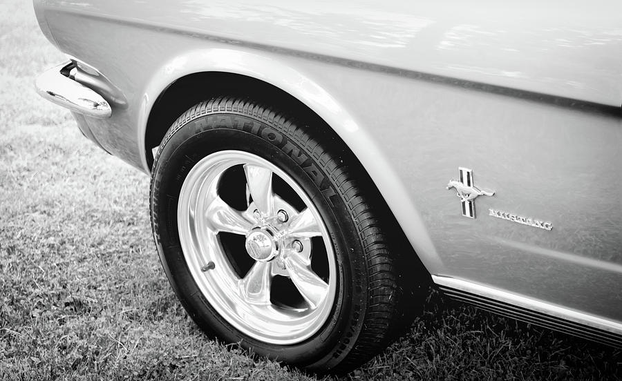 Black And White Photograph - Classic Ford Mustang by Klm Studioline