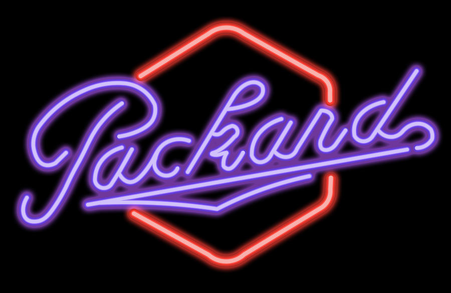 Classic Packard Neon Sign Digital Art by Ricky Barnard