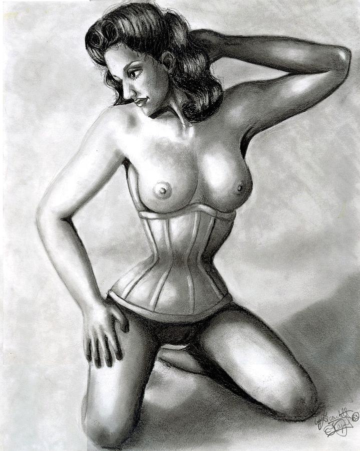 Classic Pin-Up Drawing by Scarlett Royale