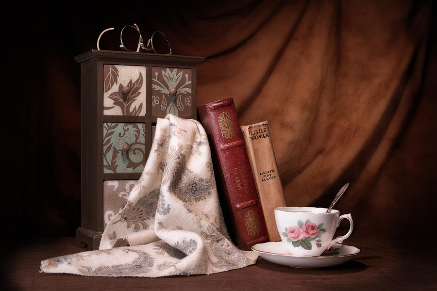 Tea Photograph - Classic Reads Still Life by Tom Mc Nemar