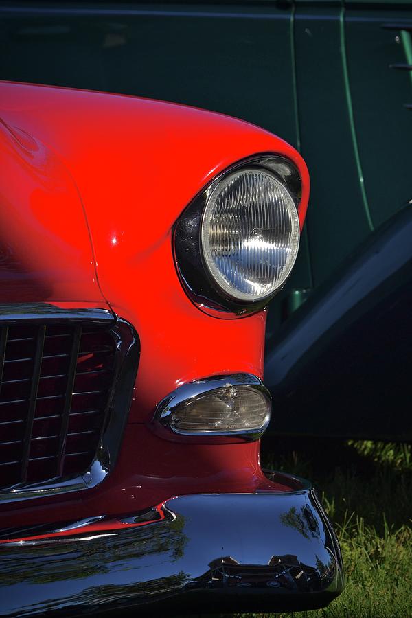 Classic Red Chevy Headlight Photograph by Dean Ferreira
