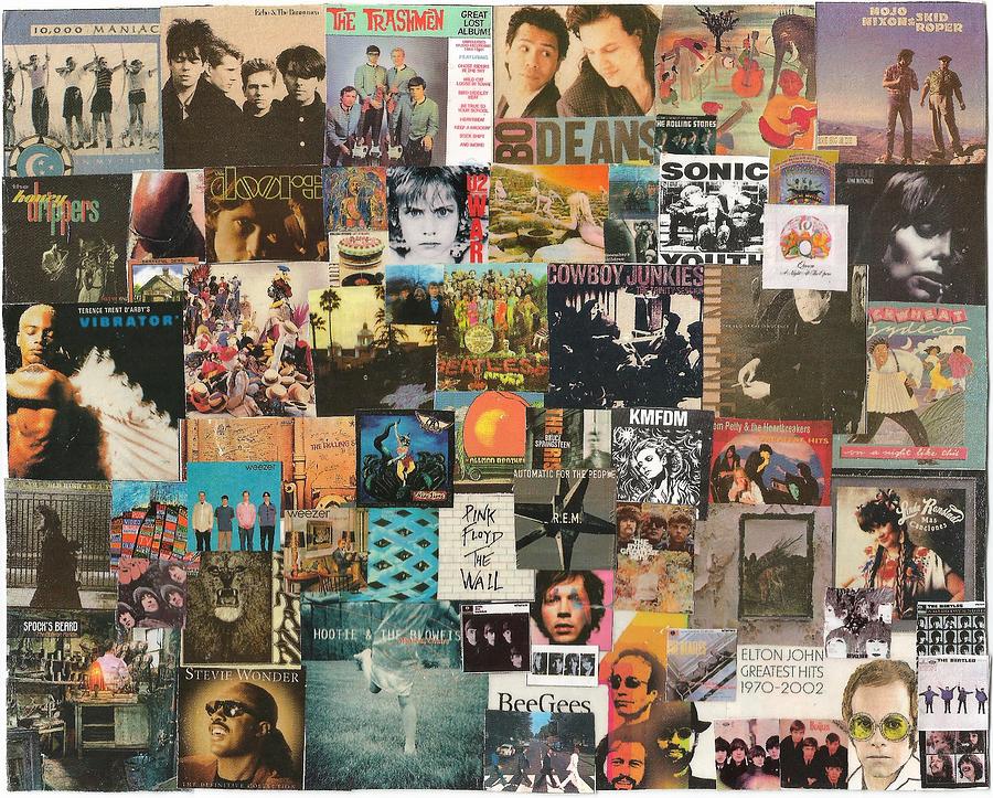 The Beatles Digital Art - Classic Rock LP Collage 1 by Doug Siegel
