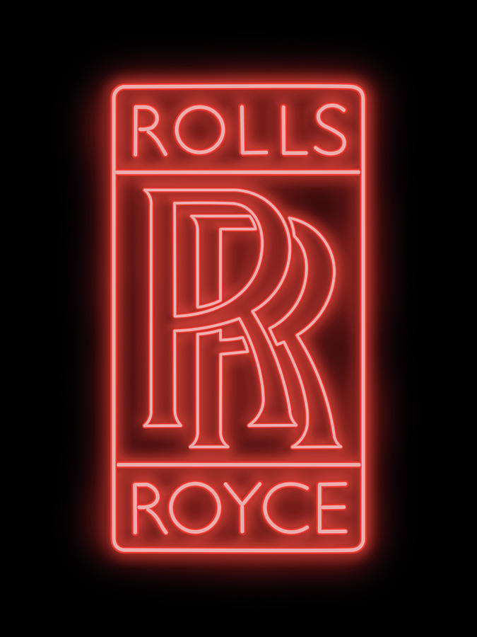 Classic Rolls Royce Neon Sign Digital Art by Ricky Barnard