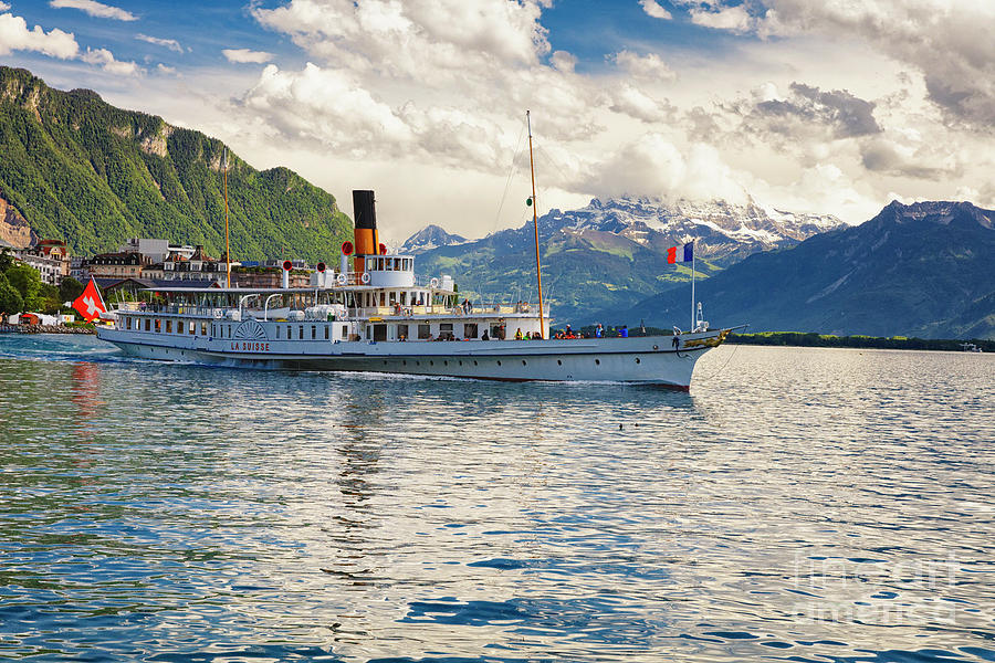 Classic Steamboat On Lake Geneva, Photograph